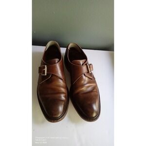 Leather‎ Monk Strap Dress Shoes Brown Buckle Loafers